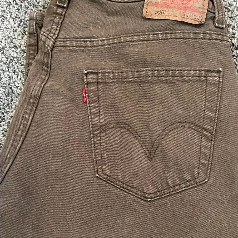 Olive Green Denim Jeans - Picture 4 of 5